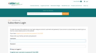 
                            2. Subscribers Login - ElderNet