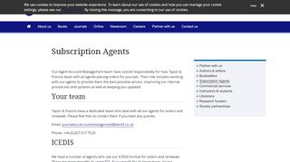 
                            8. Subscription Agents - Taylor & Francis Group