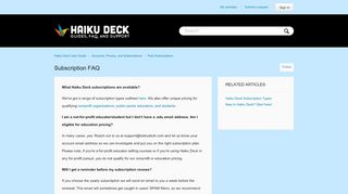 
                            7. Subscription FAQ – Haiku Deck User Guide