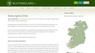 
                            10. Subscription FAQ – Roots Ireland