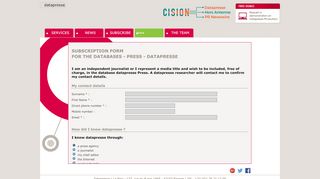 
                            5. subscription form for the databases - press - datapresse