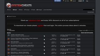 
                            9. Subscription - Search Results - SystemCheats - Undetected Cheats ...