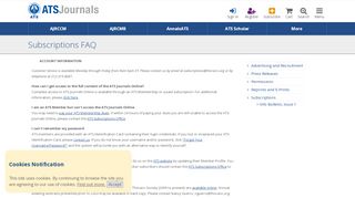 
                            1. Subscriptions FAQ - ATS Journals