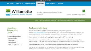 
                            10. Substitute Resources - Tech / FAQ: Aesop System