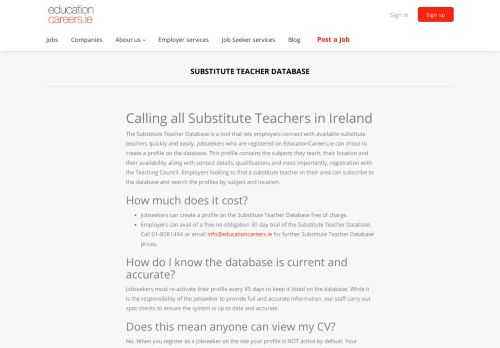 
                            6. Substitute Teacher Database | EducationCareers.ie