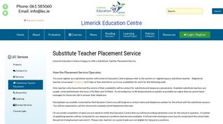 
                            7. Substitute Teacher Placement - Limerick Education Centre