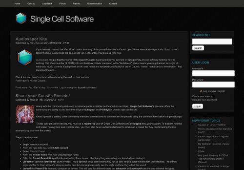 
                            8. SubSynth presets | Single Cell Software