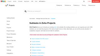 
                            6. Subtasks | Task Management Tools - Zoho Projects