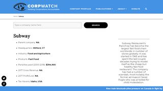 
                            12. Subway | corpwatch