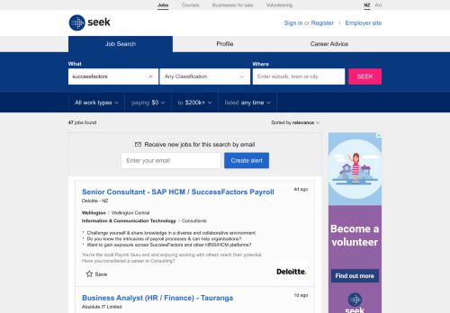 
                            7. Successfactors Jobs in All New Zealand - SEEK