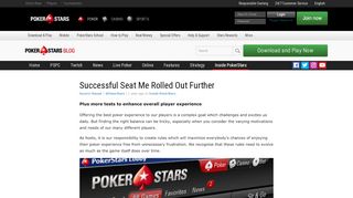 
                            7. Successful Seat Me Rolled Out Further - PokerStars