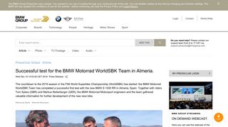 
                            11. Successful test for the BMW Motorrad WorldSBK Team in Almeria.