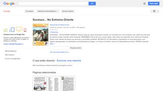 
                            10. Sucesso... No Extremo Oriente - Resultado da Pesquisa de livros Google