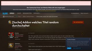 
                            1. [Suche] Addon welches Titel random durchschaltet - World of ...