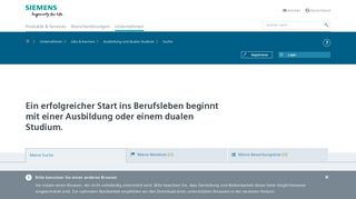 
                            3. Suche | Ausbildung und duales Studium | Siemens