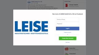 
                            13. Suchen Sie noch, oder finden Sie schon?... - LEISE GmbH & Co. KG ...