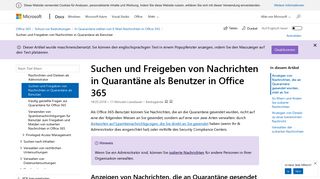 
                            1. Suchen und Freigeben von Nachrichten in Quarantäne als Benutzer in ...