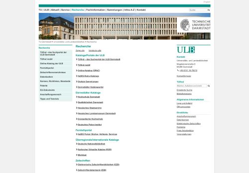 
                            9. Suchen – Universitäts- und Landesbibliothek ... - ULB Darmstadt