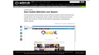 
                            6. Suchmaschinen: Das Cookie-Märchen von Qwant - Golem.de