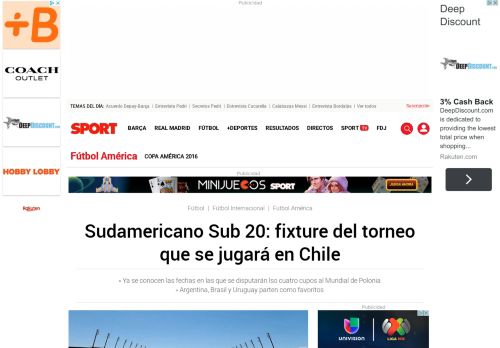 
                            9. Sudamericano Sub 20: fixture de los partidos del torneo - Sport