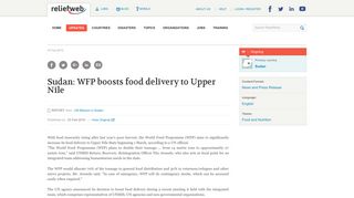 
                            11. Sudan: WFP boosts food delivery to Upper Nile - Sudan | ReliefWeb