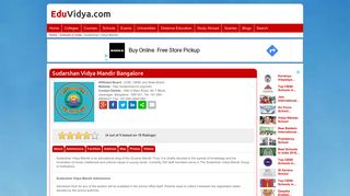 
                            6. Sudarshan Vidya Mandir Bangalore Admissions, Address, Fees, Review