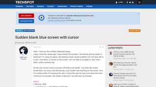 
                            12. Sudden blank blue screen with cursor - TechSpot Forums