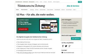 
                            12. Süddeutsche Probeabo: SZ Plus 14 Tage gratis