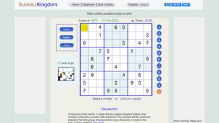 
                            3. Sudoku Kingdom - Play free daily sudoku puzzles