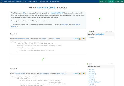 
                            3. suds.client.Client Python Example - Program Creek