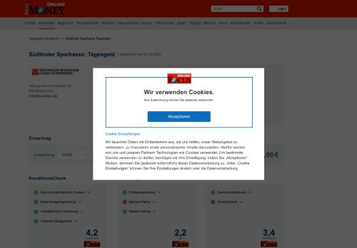 
                            6. Südtiroler Sparkasse Tagesgeld | FOCUS