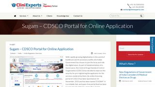 
                            6. Sugam- CDSCO Portal for Online Application | CliniExperts
