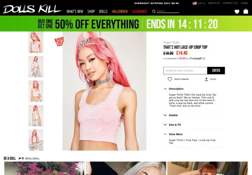 
                            11. Sugar Thrillz That'z Hot Lace-Up Crop Top | Dolls Kill