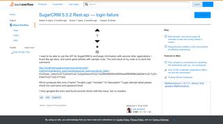 
                            12. SugarCRM 5.5.2 Rest api -- login failure - Stack Overflow