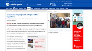 
                            5. Sugenheim: Auto erfasst Fußgänger: 20-Jähriger stirbt in ...