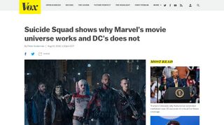 
                            10. Suicide Squad shows why Marvel's movie universe works and DC's ...