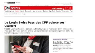 
                            12. Suisse: Le Login Swiss Pass des CFF coince ses usagers ... - 24 Heures