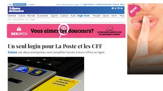 
                            9. Suisse: Un seul login pour La Poste et les CFF - High-Tech - tdg.ch