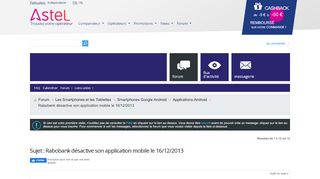 
                            10. Sujet : Rabobank désactive son application mobile le 16/12/2013 ...