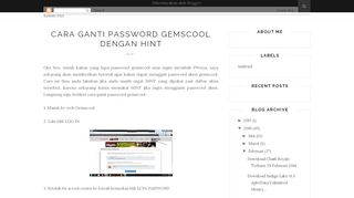 
                            10. Sukses trus: cara ganti password gemscool dengan HINT