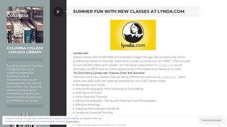 
                            6. Summer Fun with new classes at Lynda.com – Columbia College ...