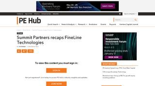 
                            6. Summit Partners recaps FineLine Technologies - PE Hub