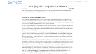 
                            13. Summit Route - Managing AWS root passwords and MFA