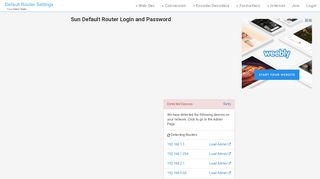 
                            5. Sun Default Router Login and Password - Clean CSS