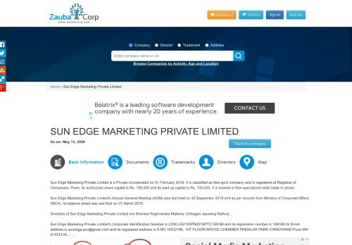 
                            8. SUN EDGE MARKETING PRIVATE LIMITED - Company, directors and ...