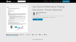 
                            9. Sun iForce Performance Testing Document - Pronto Networks - Yumpu