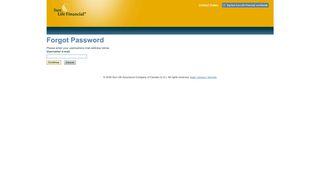 
                            13. Sun Life Financial - Forgot Password - Step 1