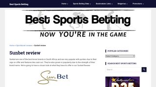 
                            6. Sunbet review - Best Sports Betting