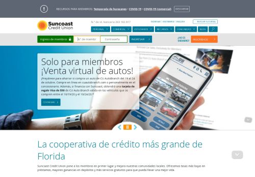 
                            2. Suncoast Credit Union: Cooperativas de crédito en Florida