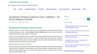 
                            11. Sundaram Finance Customer Care | Address – 24 Hours Helpline ...